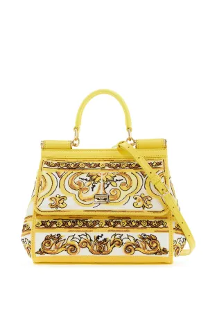medium sicily handbag with maiolica embroidery