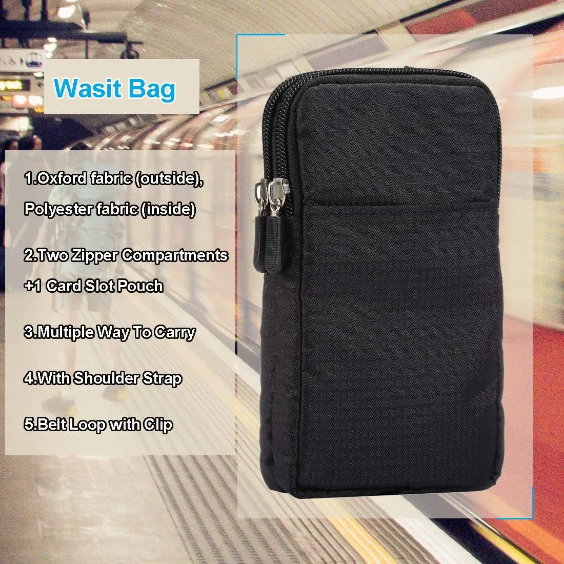 Men Purse Belt Loop Cell Phone Holster for Samsung S20 FE,S21 Ultra 5G,S21  5G,Note 20, note20 Ultra,s20 Ultra, Waist Pocket Purse Wallet Crossbody Bag  Shoulder Strap Phone Bag