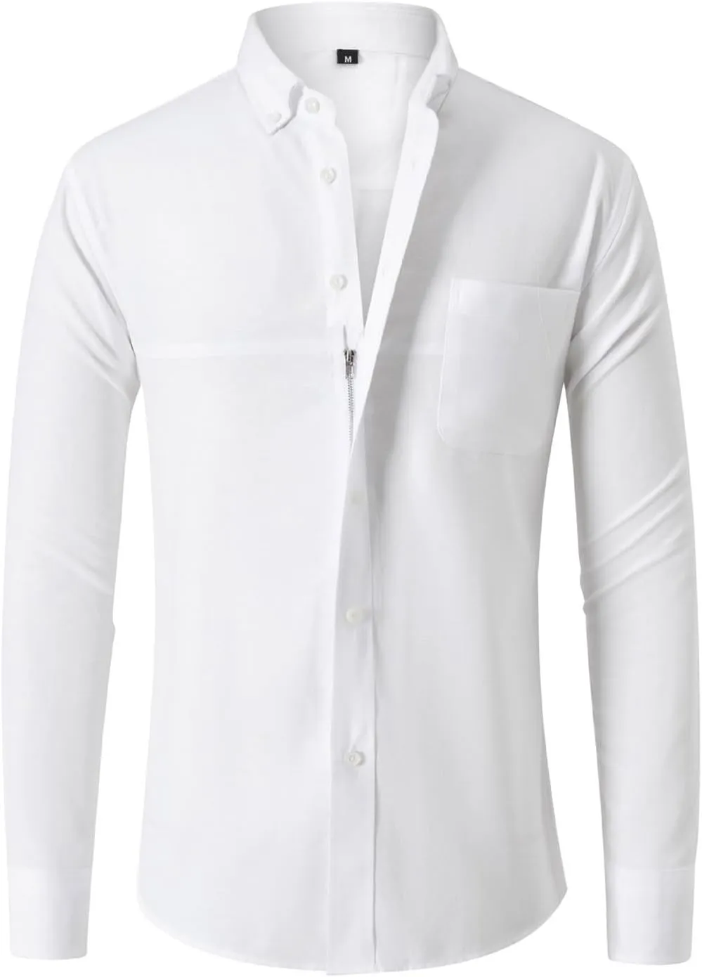 Mens Dress Shirts Slim Fit Long Sleeve Cotton Button Down T-Shirts Causal Fashion Solid Business Collared Shirts Tops