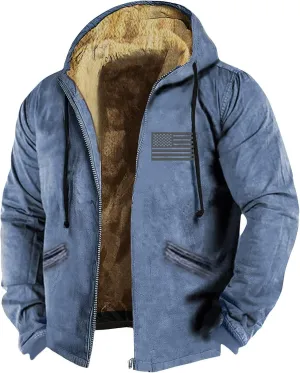 Mens Fuzzy Sherpa Jacket Long Sleeve Fleece Zip Up Coat Faux Fur Over Outerwear Windproof Casual Hoodies Plus Size