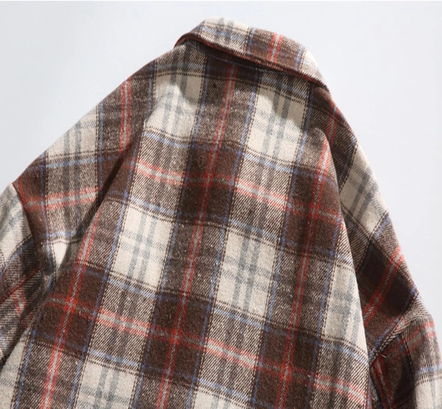 Mens Oversized Plaid Shirts Loose Comfy Flannel Classic Lapel Button Down Long Sleeve Shirt Fashion Fall Thin Shirt Coat