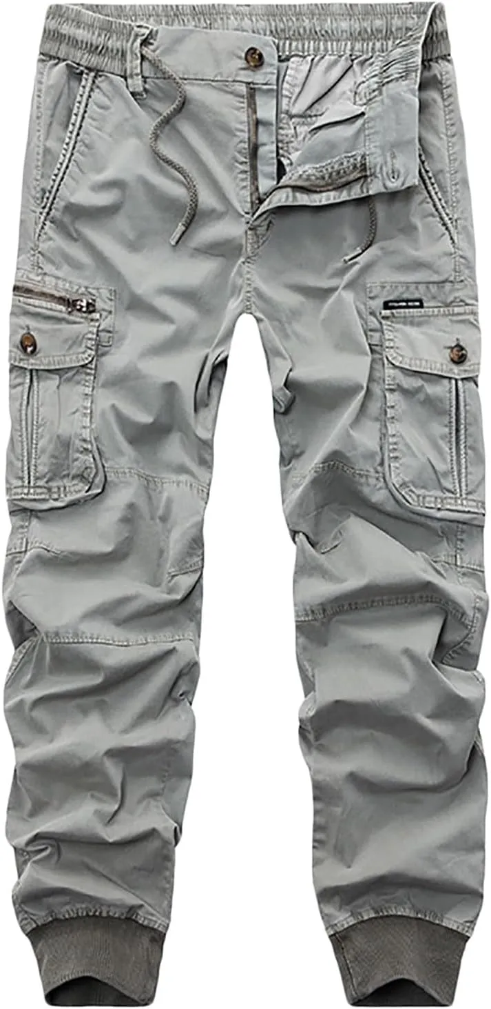 Mens Tactical Pants Multi Pockets Outdoor Mountain Hiking Pants Cargo Pants Scratch-Resistant Hunting Trousers