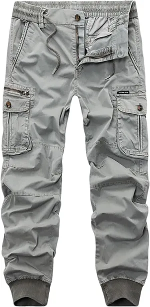 Mens Tactical Pants Multi Pockets Outdoor Mountain Hiking Pants Cargo Pants Scratch-Resistant Hunting Trousers