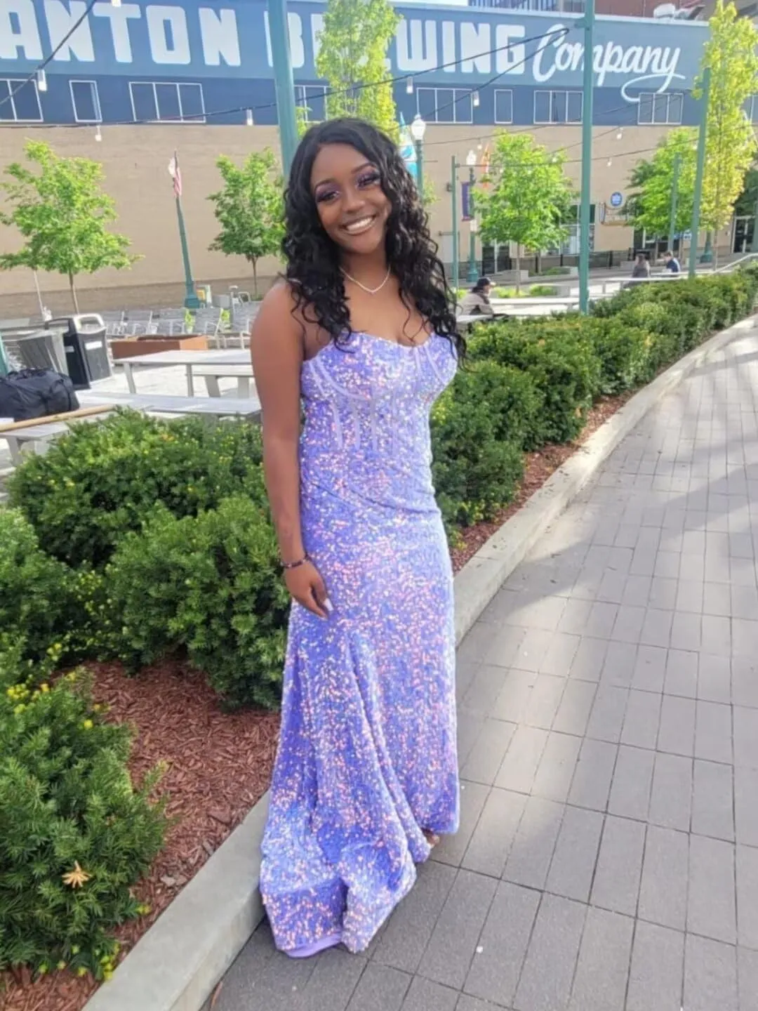 Mermaid Sequin Prom Dress Sparkly Spaghetti Straps Ball Gown Satin Formal Evening Dresses Pleated