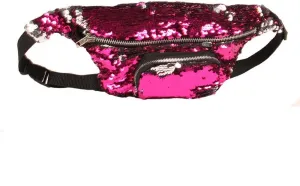 Mermaid Sequin Waist Pack Sport Outdoor Travel Riding Biking Bags Fashion Personality Cross Body Bag Shoulder Bag (Dblue), Rose red