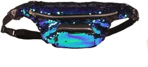 Mermaid Sequin Waist Pack Sport Outdoor Travel Riding Biking Bags Fashion Personality Cross Body Bag Shoulder Bag (Dblue)