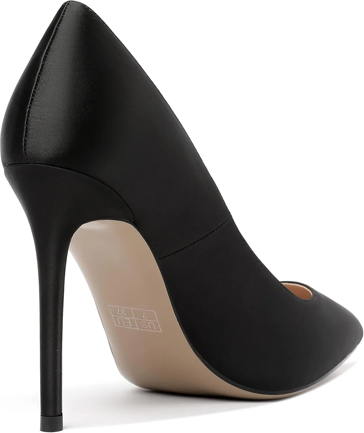 MERRORI Womens Pionted Toe Satin Solid Dress Elegant Evening Slip On Stiletto High Heel Pumps Shoes 4 Inch