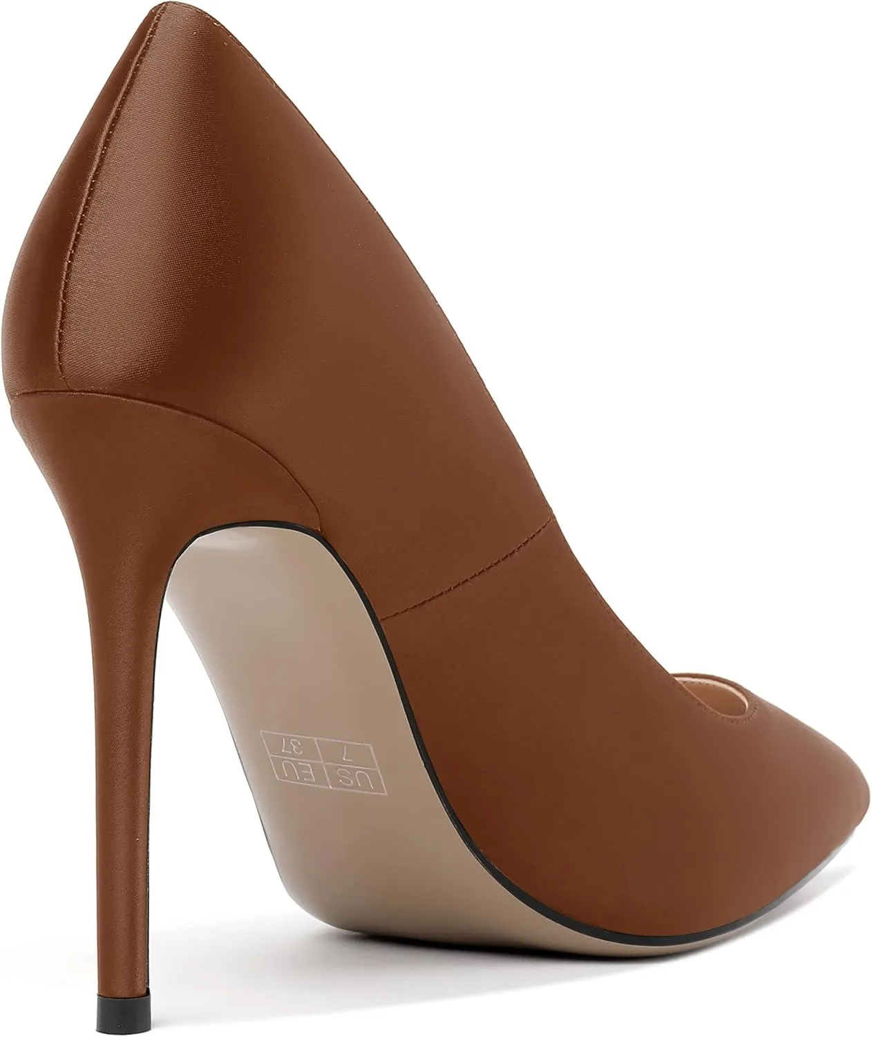 MERRORI Womens Pionted Toe Satin Solid Dress Elegant Evening Slip On Stiletto High Heel Pumps Shoes 4 Inch