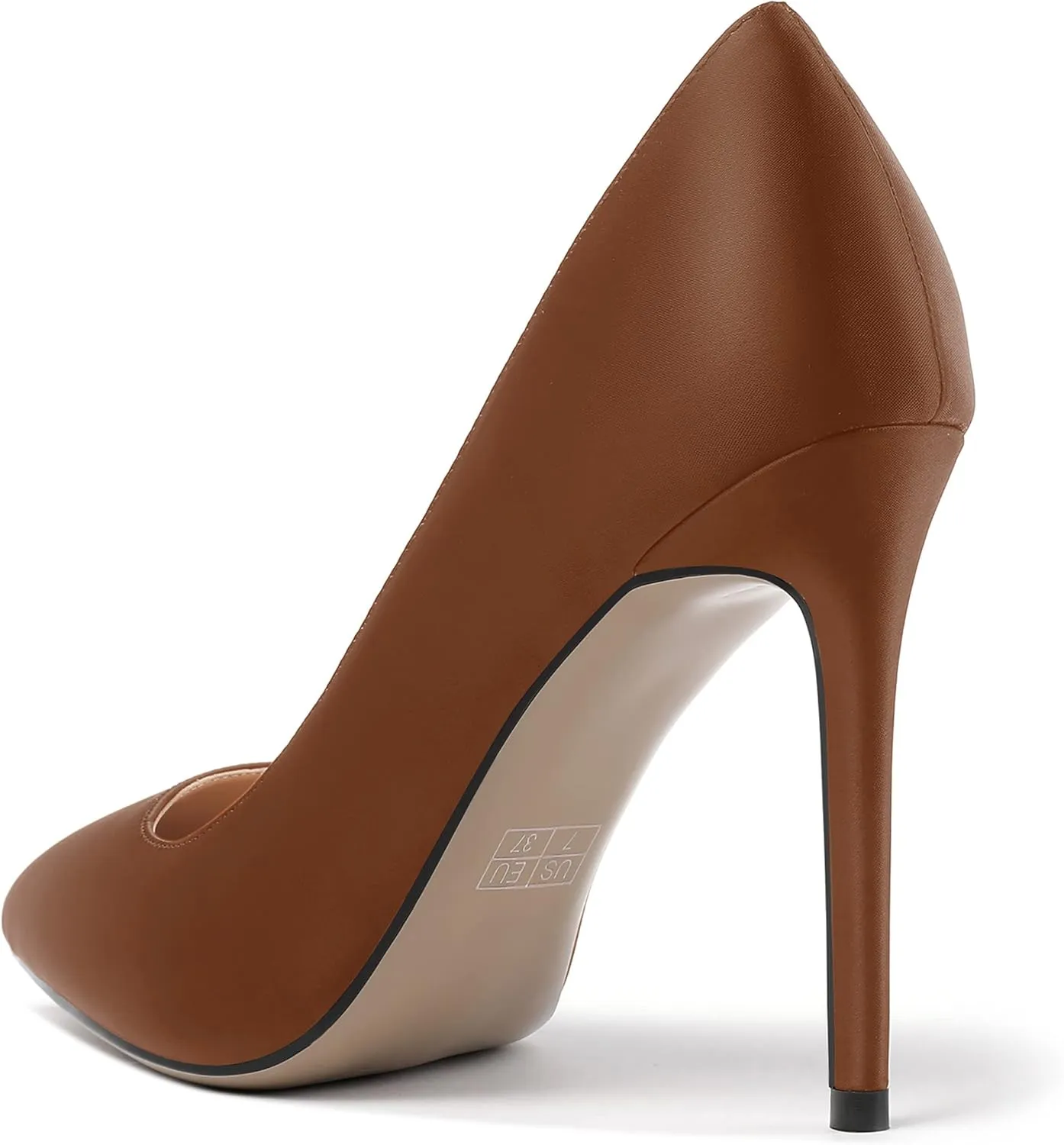MERRORI Womens Pionted Toe Satin Solid Dress Elegant Evening Slip On Stiletto High Heel Pumps Shoes 4 Inch
