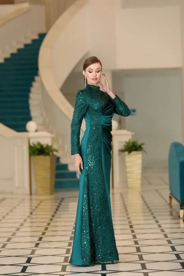 Mevra Evening Dress - Emerald SCB - 6834