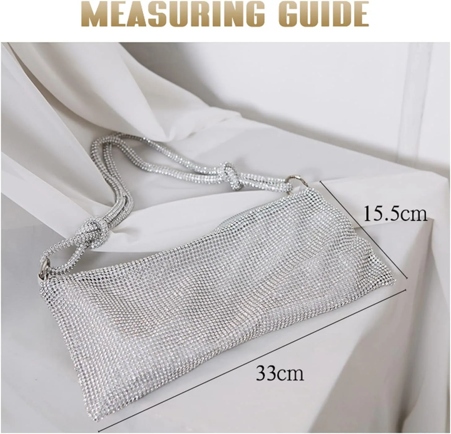 MIFXIN Women Rhinestone Evening Bag Handbag Bling Crystal Clutch Shoulder Bag Shiny Purse for Party Wedding
