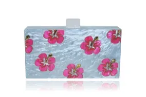 Milanblocks Hawaii Hibiscus Flowers Box Clutch