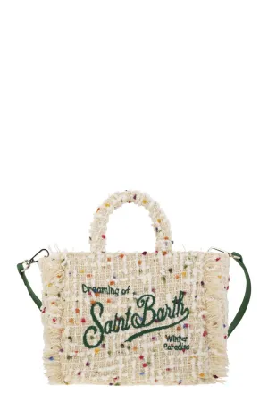 Mini Vanity Bag With Bangs And Embroidered Logo in Light Beige | VAMI005