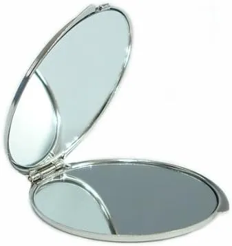 Mother of Pearl Design 2-Sided 2X/1X Magnification Compact Mirror, Pocket Travel Makeup Mirror, Small Metal Portable Handheld Cosmetic Mirror for Purses, Gift for Mom Women (Dragonfly)