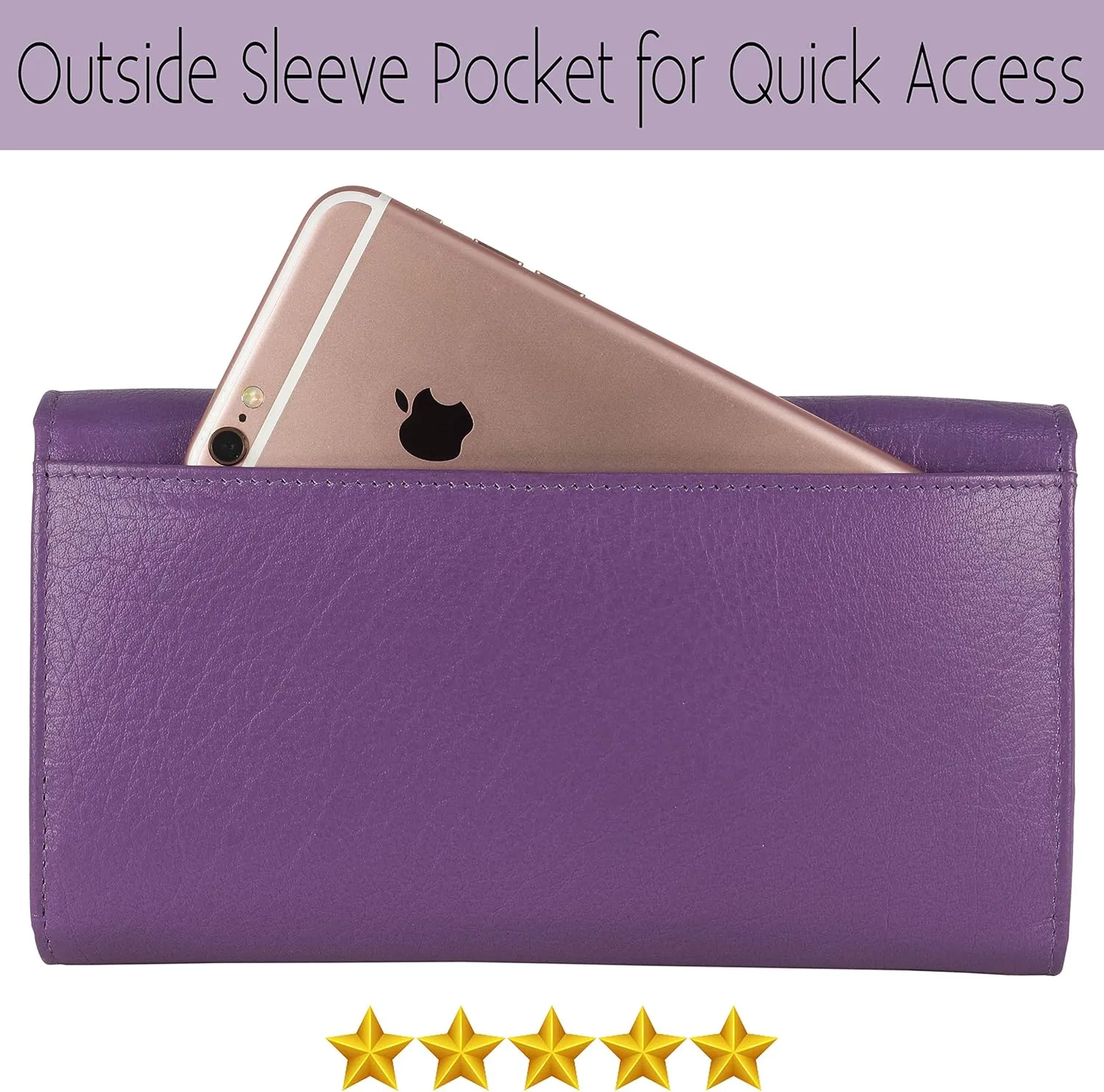 Mou Meraki Women RFID Blocking Genuine Leather Bifold Wallet-Clutch For Women-Shield Against Identity Theft