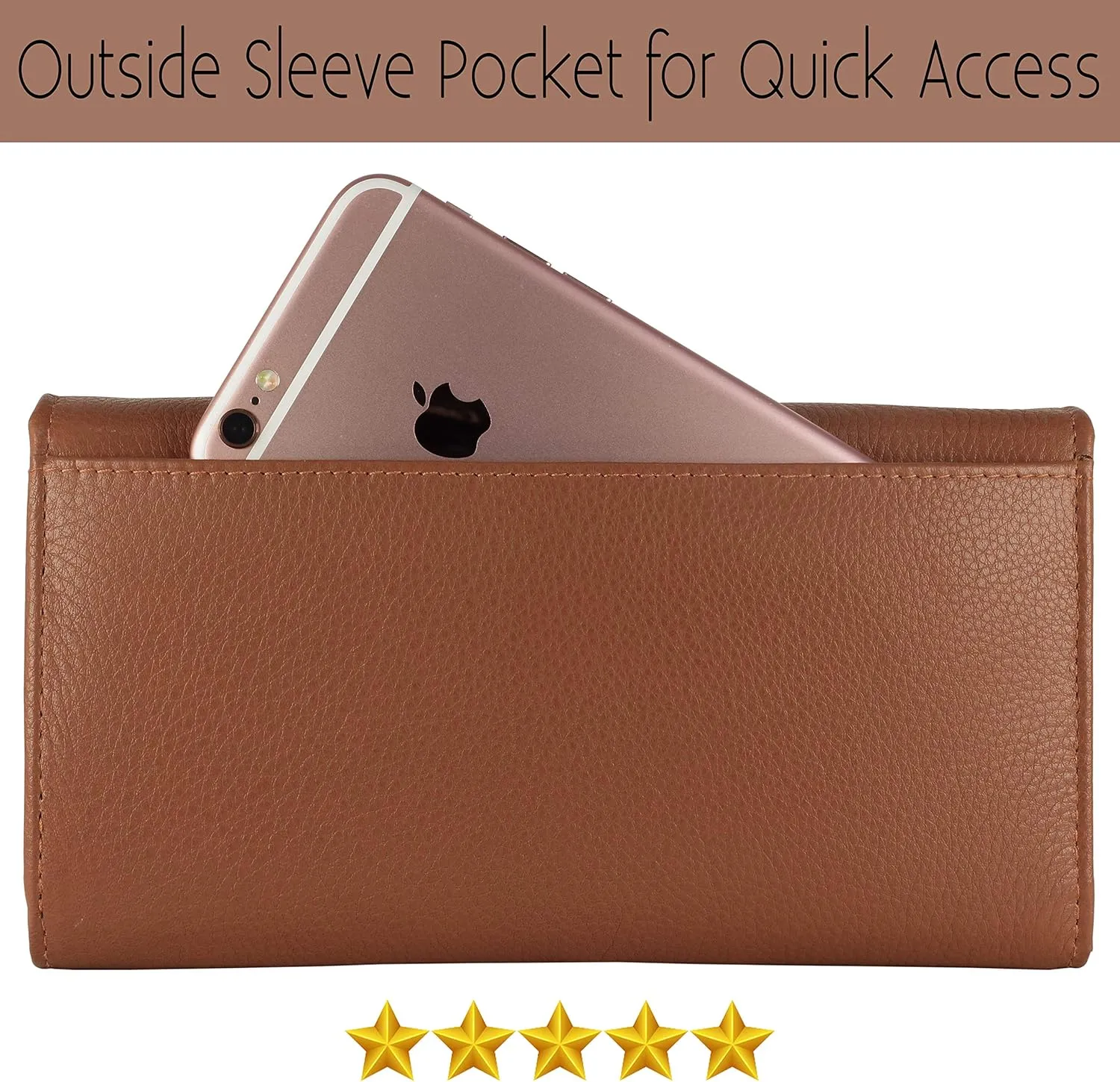 Mou Meraki Women RFID Blocking Genuine Leather Bifold Wallet-Clutch For Women-Shield Against Identity Theft