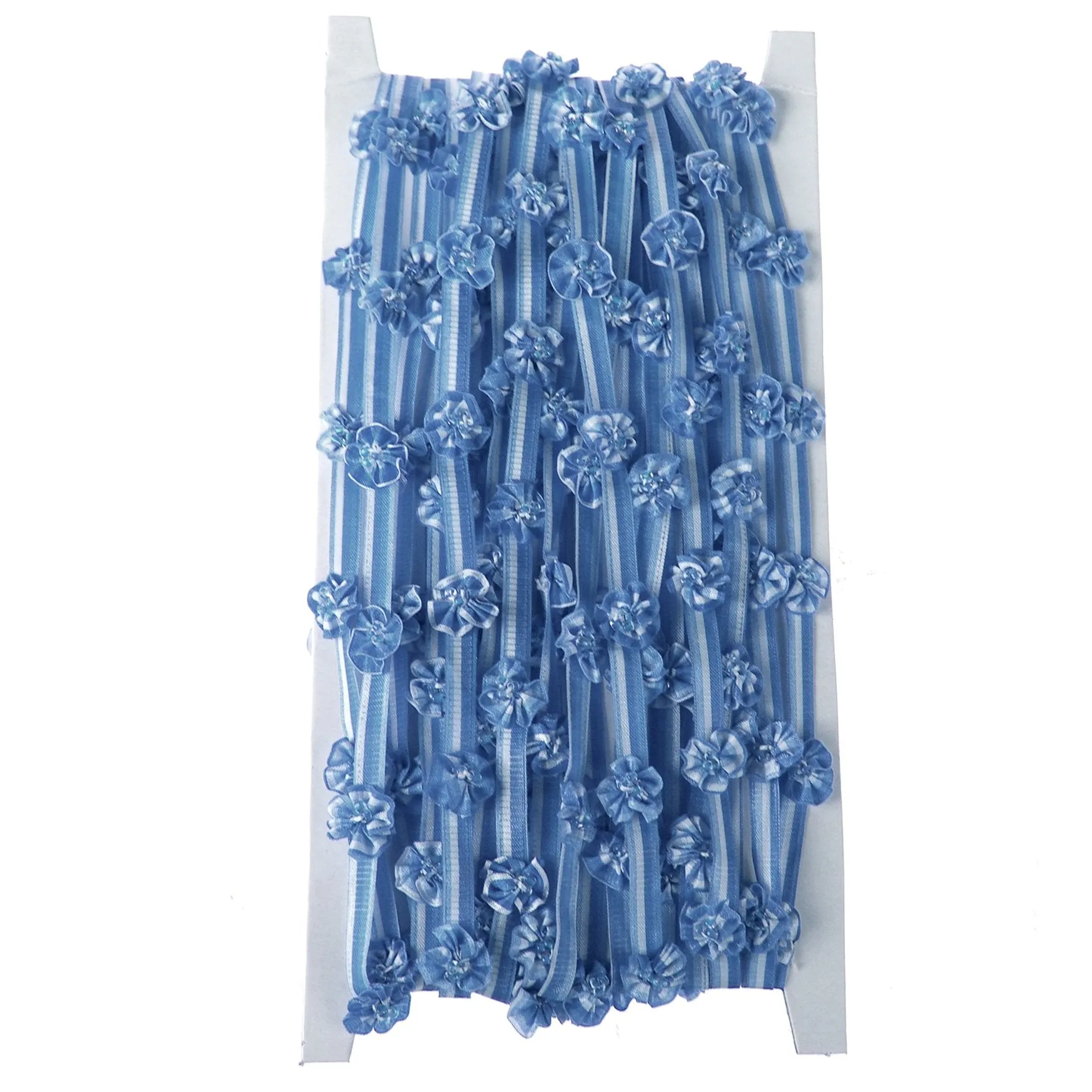 Multi-Color Flower Trim, 1/4-Inch, 10 Yards, Blue
