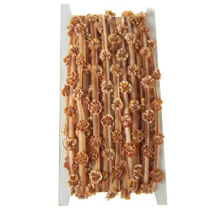 Multi-Color Flower Trim, 1/4-Inch, 10 Yards, Brown