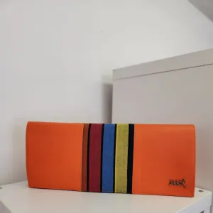 Multicolour Leather & Aso-Oke Clutch Purses