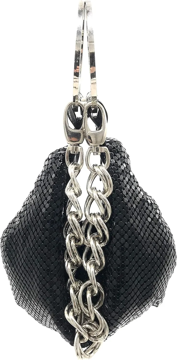 Multiways clutch metal mesh hobo bag evening purse for Cocktail Party Prom Wedding Banquet