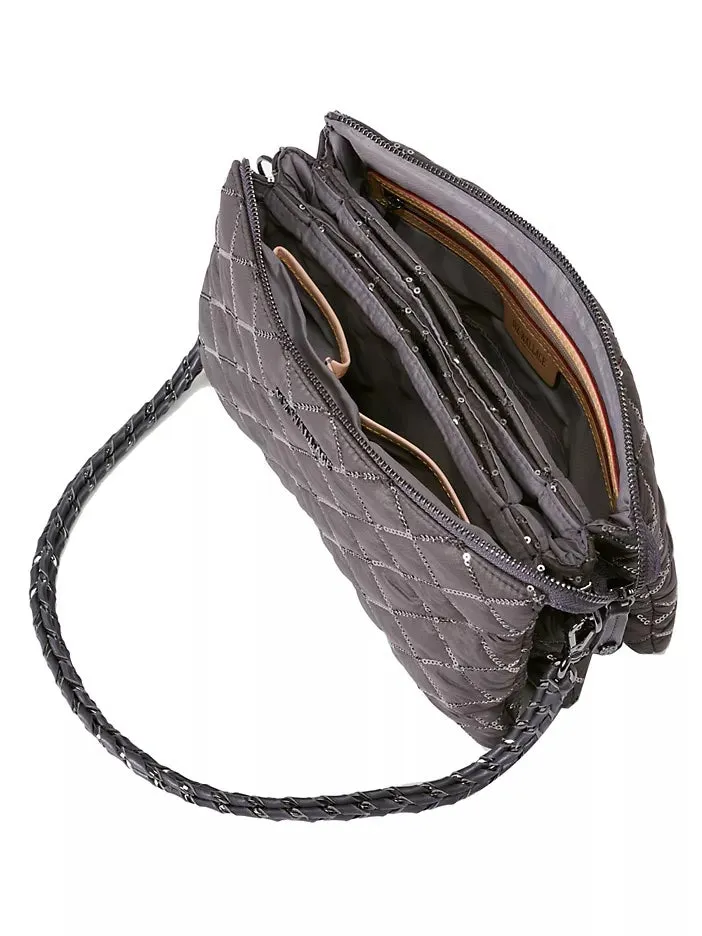 MZ WALLACE LARGE CROSBY PIPPA MAGNET SEQUIN SHOULDER BAG