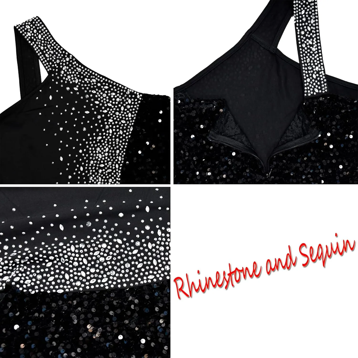 Nagfar Women Rhinestone and Sequin Birthday Party Sexy Club Night Out Holiday New Years Formal Dress