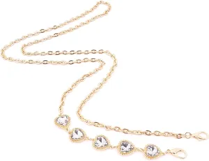 Naimo Rhinestone Bag Chain Extender Purse Strap Crystal Handbag Chains Shoulder Crossbody Bag Replacement Metal Chain Bag Accessories