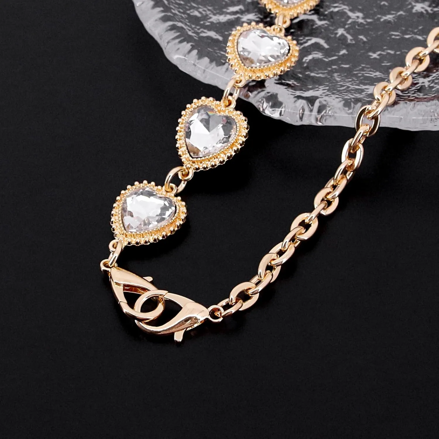 Naimo Rhinestone Bag Chain Extender Purse Strap Crystal Handbag Chains Shoulder Crossbody Bag Replacement Metal Chain Bag Accessories