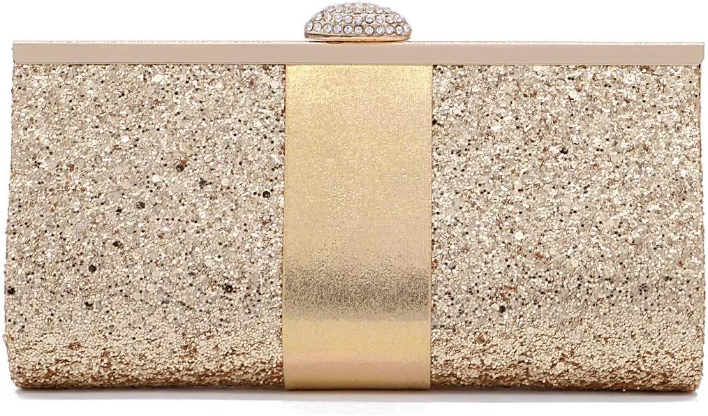 Naimo Women's Sequin Rhinestone Evening Bag Elegant Glitter Clutch Handbag Purse