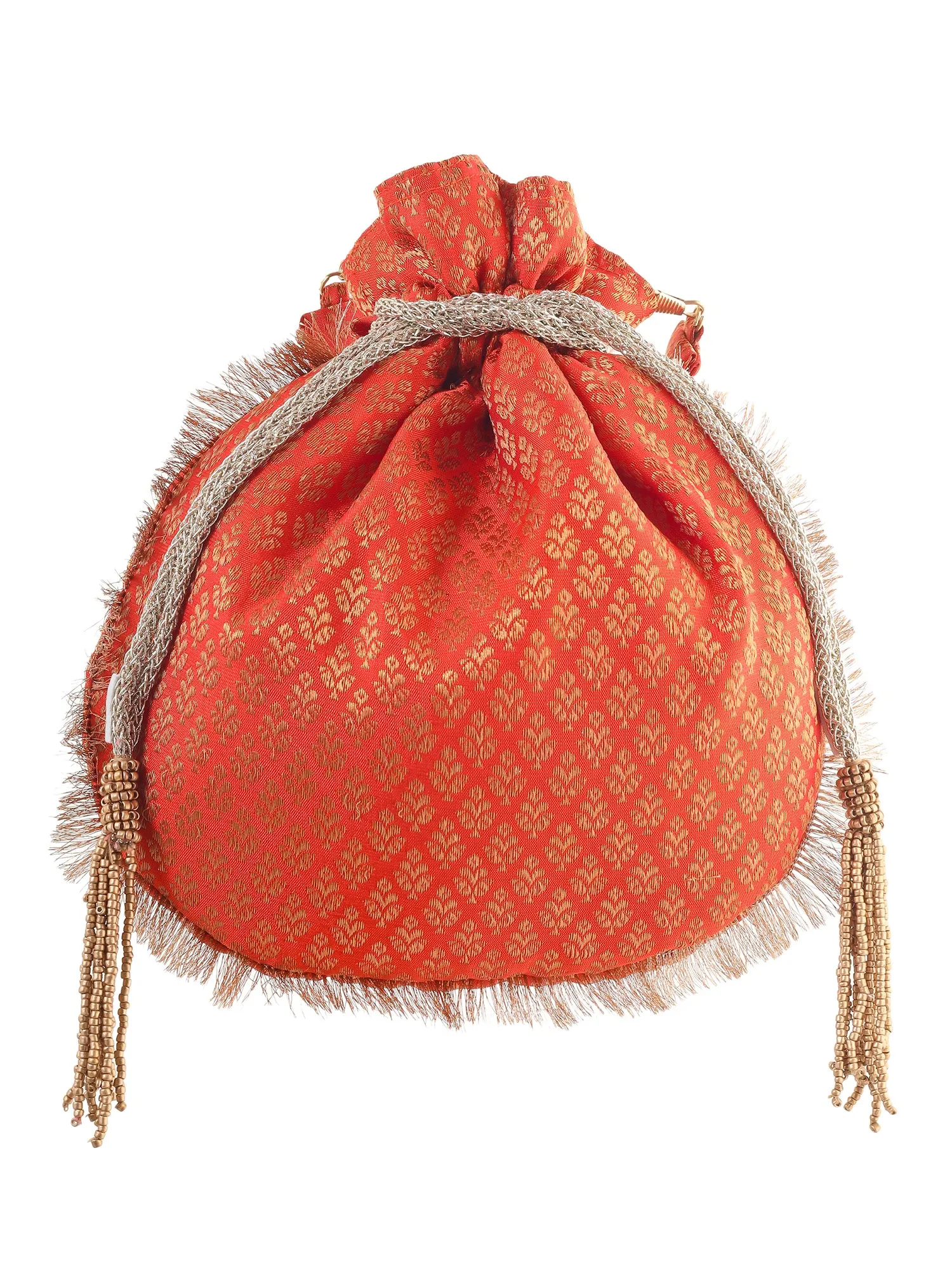 Narangi Banarasi Potli Bag
