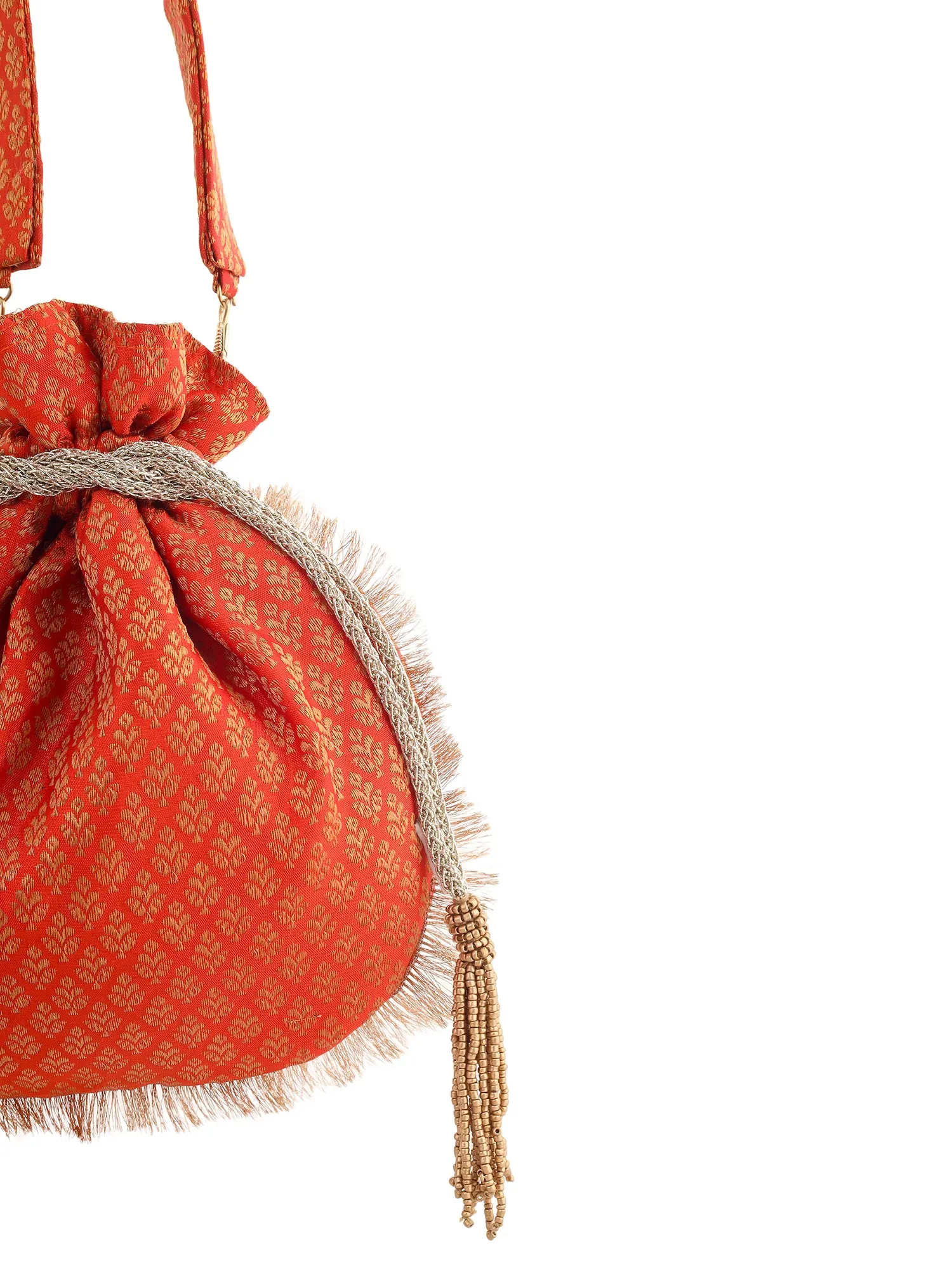 Narangi Banarasi Potli Bag