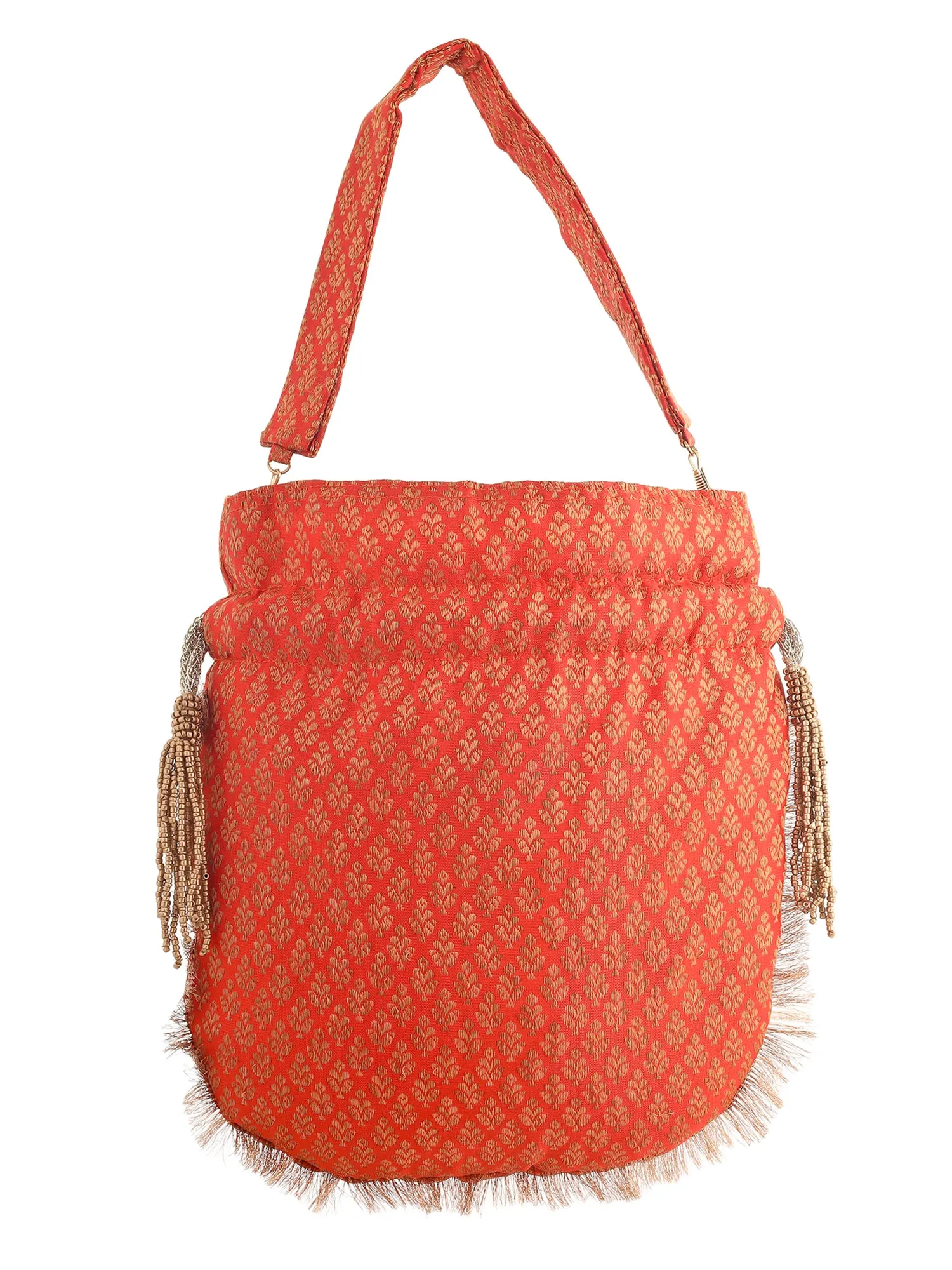 Narangi Banarasi Potli Bag