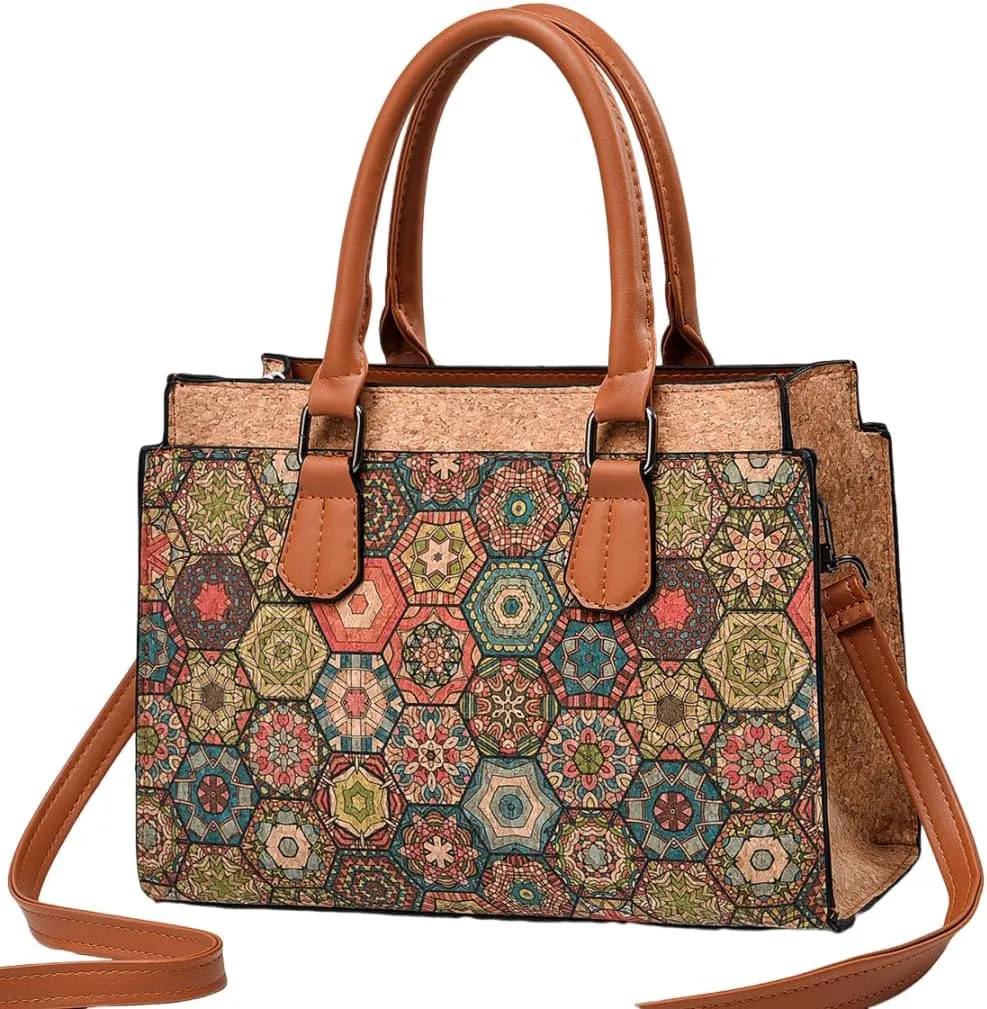 Natural cork Large capacity shoulder bag handbag crossbody