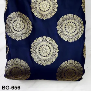 Navy Blue Brocade Fabric by the yard Bridal Wedding Dress Fabric Banarasi Fabric for crafting costume sewing dress material Indian Fabric