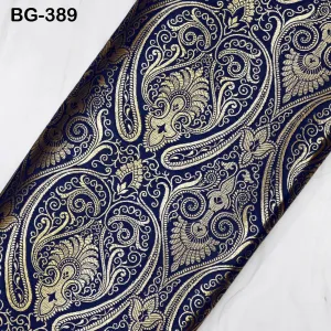 Navy Blue Brocade Fabric by the Yard Wedding Dress Banaras brocade for evening jacket table runner curtains home decor Indian Blended Silk