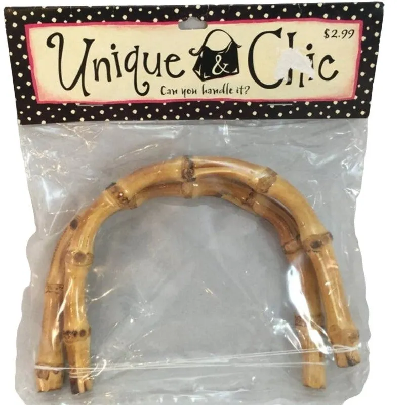New 3 Pairs Arched Semi-circle Bamboo Purse Handbag Handles Craft Supplies