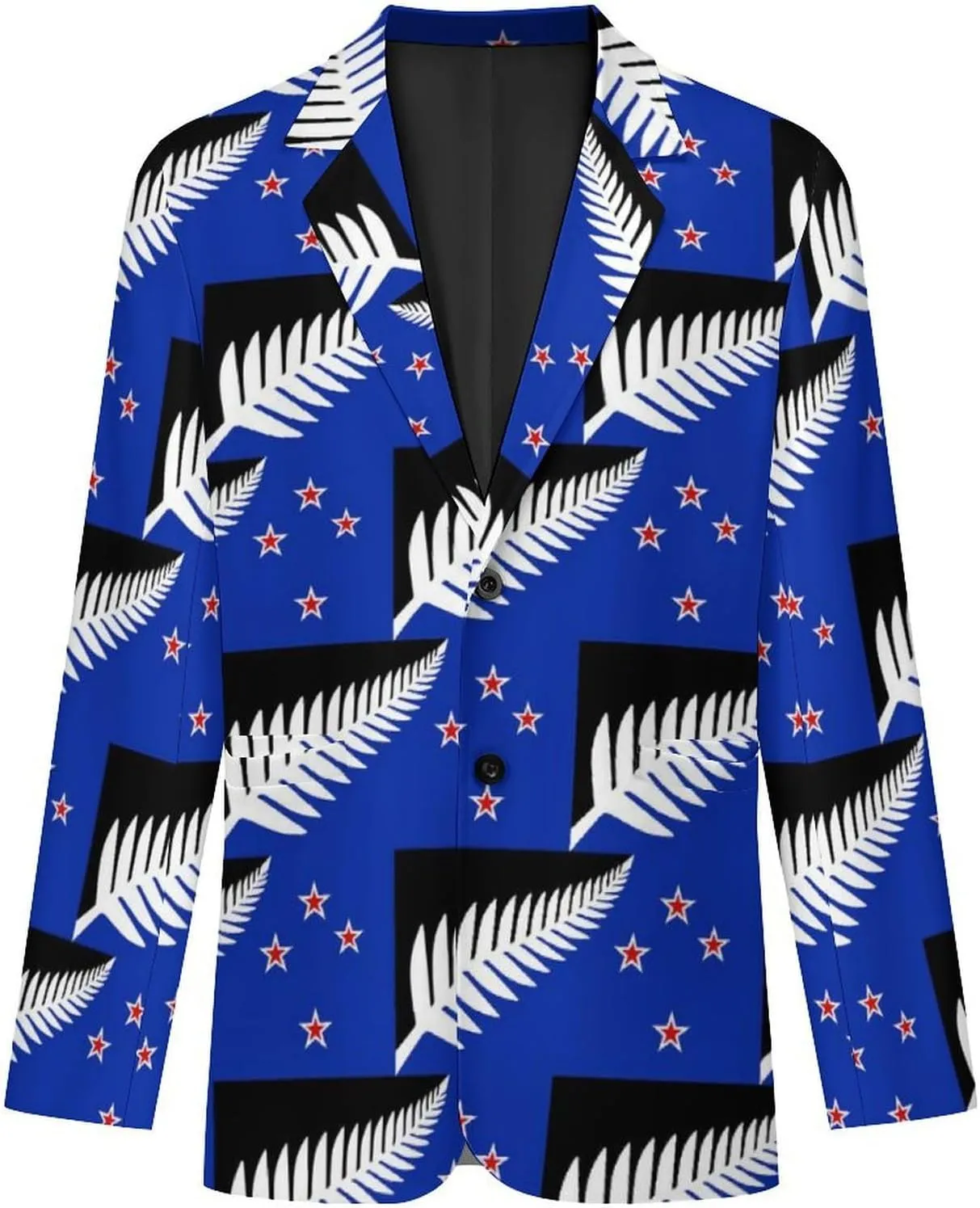 New National Flag of New Zea-land Men's Suit Long-Sleeve Two Button Tuxedo Business Jacket for Wedding Office