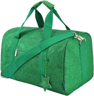 NGIL Large Super Star Duffle Bag for Dance, Sports, Ballet, Tumbling, and Gymnastic – Glitter Cheer with Shoulder Strap and Pockets (Glitter-Green, Large)