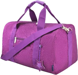 NGIL Large Super Star Duffle Bag for Dance, Sports, Ballet, Tumbling, and Gymnastic – Glitter Cheer with Shoulder Strap and Pockets (Glitter-Purple, Large)
