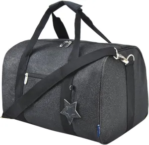 NGIL Super Star Duffle Bag, Dance Bag & Travel Bag for Sports, Gymnastics and Ballet with Adjustable Strap, Zippers, Pockets (Glitter-Black, Large)