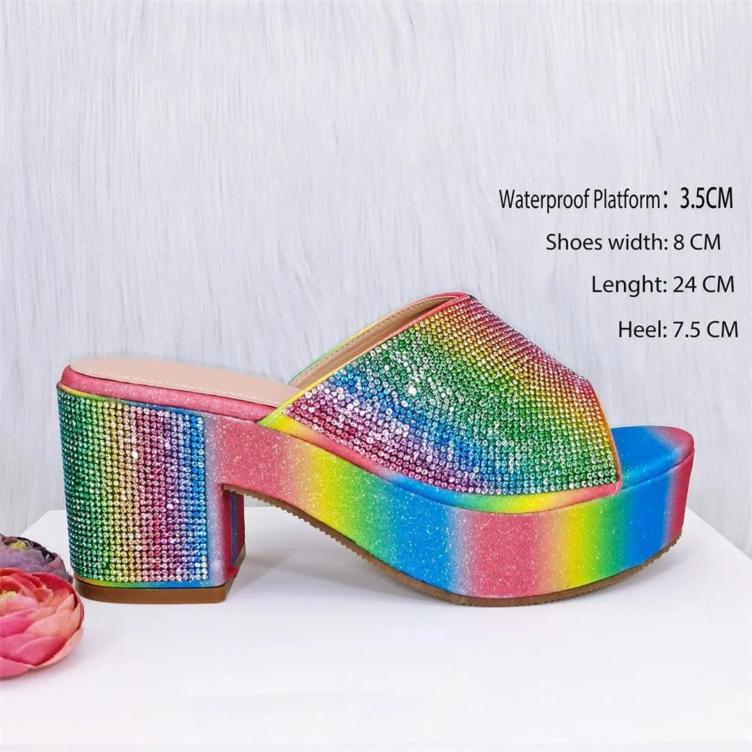 Nigerian Artisan Wedding Bundle Crystal Heels Evening Purse Italian Crafted System