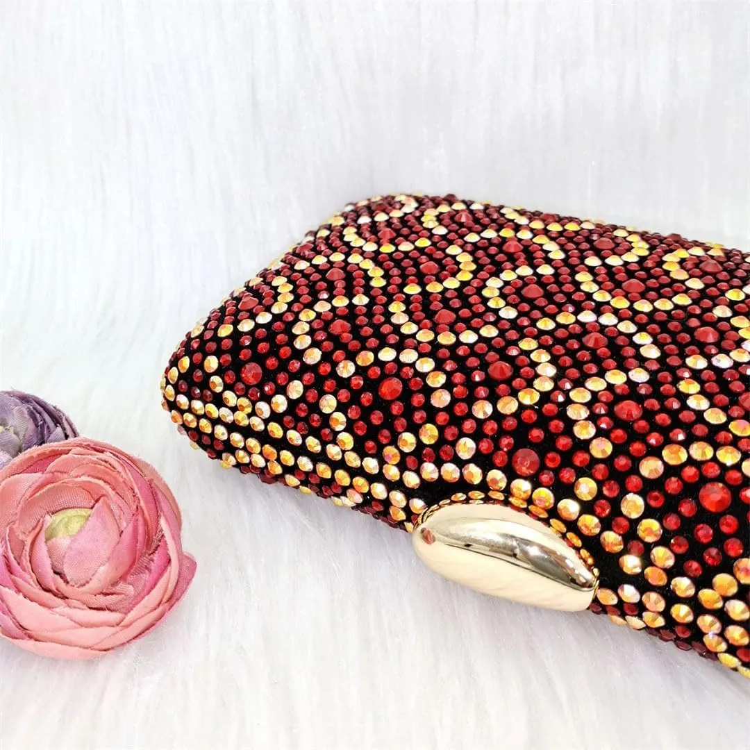 Nigerian Wedding Shoes Bag Set Crystal-Embellished Heels with African-Style Evening Purse