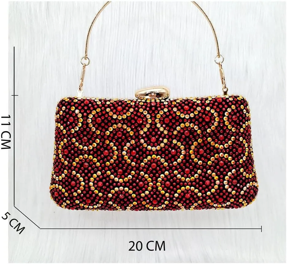 Nigerian Wedding Shoes Bag Set Crystal-Embellished Heels with African-Style Evening Purse