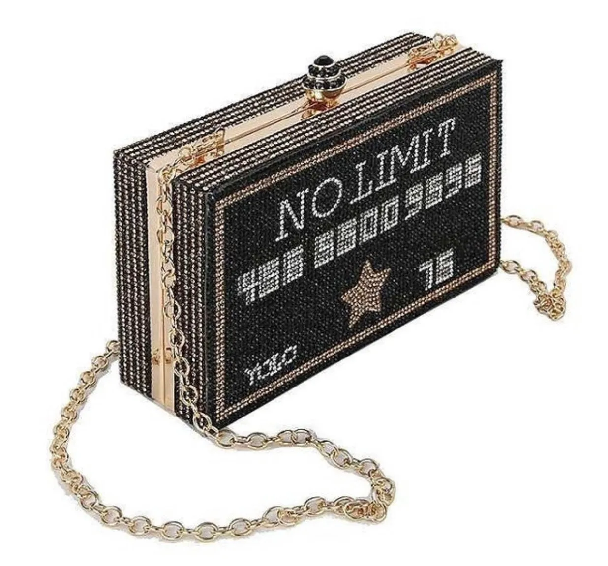 No Limit No Limit Credit Card | Rhinestone Purse | Bling Evening Bag | Crystal Clutch | Bedazzle Gift | Ultra Sparkle | Exclusive