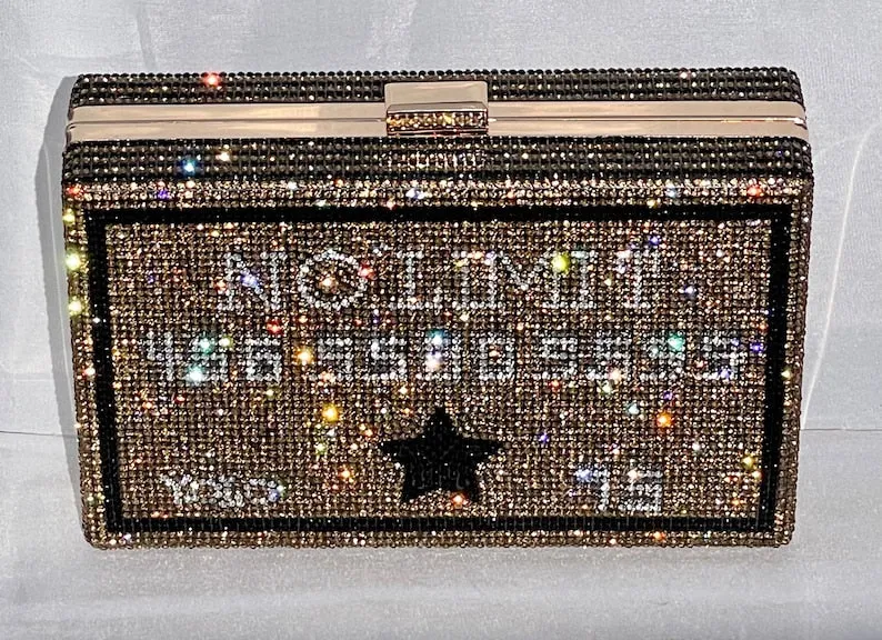 No Limit No Limit Credit Card | Rhinestone Purse | Bling Evening Bag | Crystal Clutch | Bedazzle Gift | Ultra Sparkle | Exclusive
