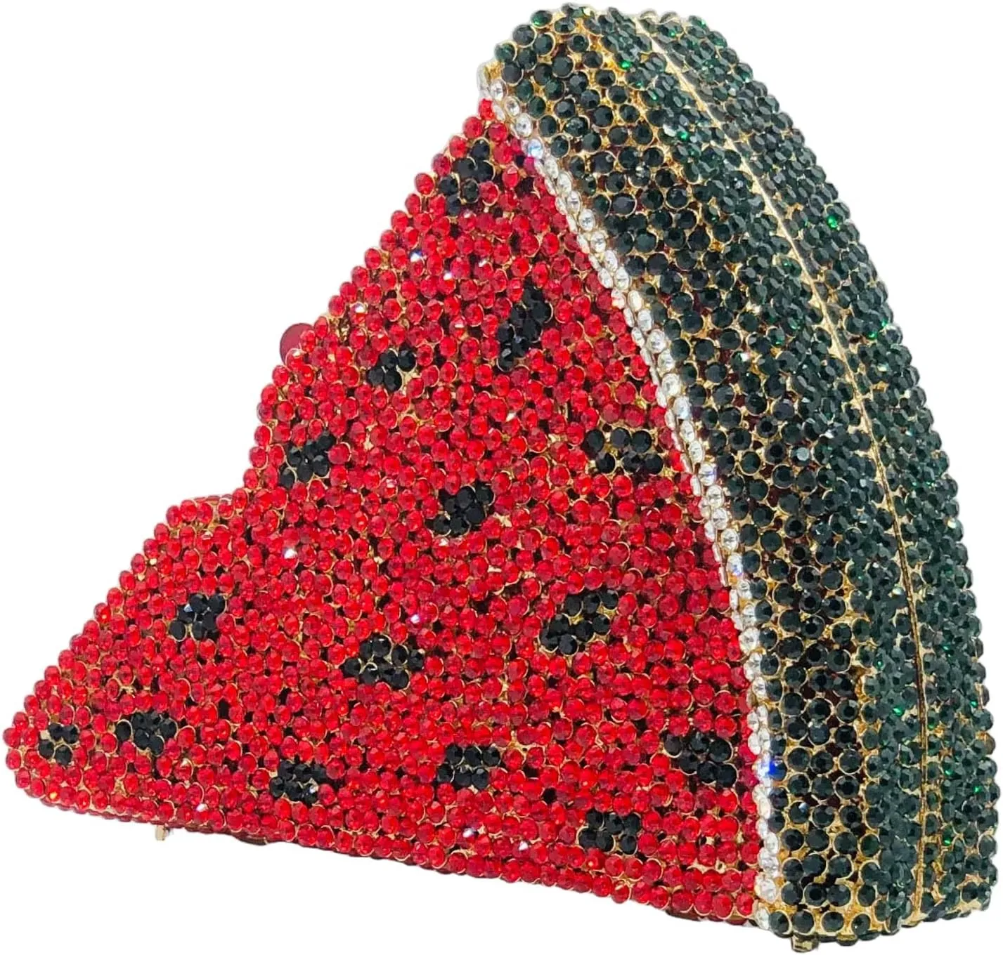 Novelty 3D Pizza Shape Women Crystal Clutch Evening Bag Party Prom Dinner Rhinestone Clutch Purses and Handbags,Mini