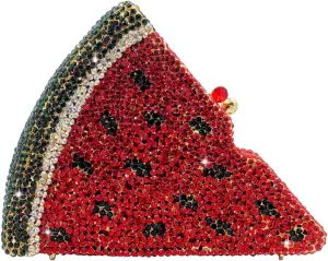 Novelty 3D Pizza Shape Women Crystal Clutch Evening Bag Party Prom Dinner Rhinestone Clutch Purses and Handbags,Mini