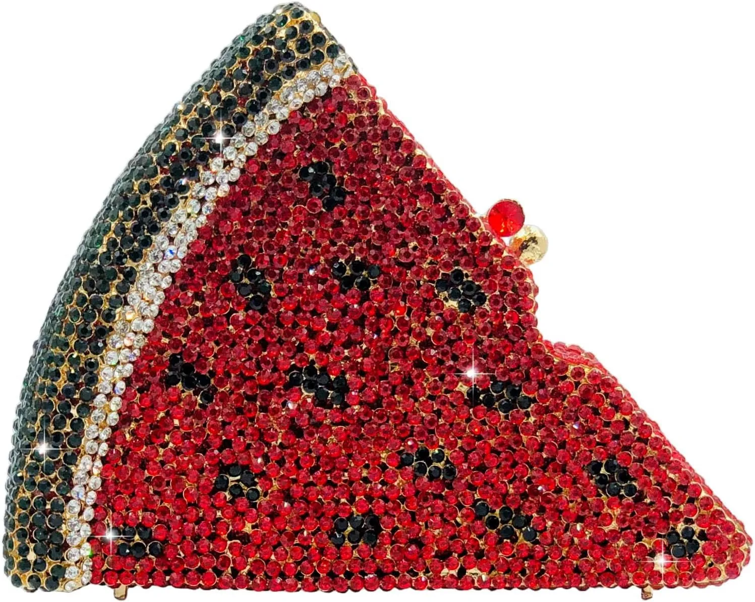 Novelty 3D Pizza Shape Women Crystal Clutch Evening Bag Party Prom Dinner Rhinestone Clutch Purses and Handbags,Mini