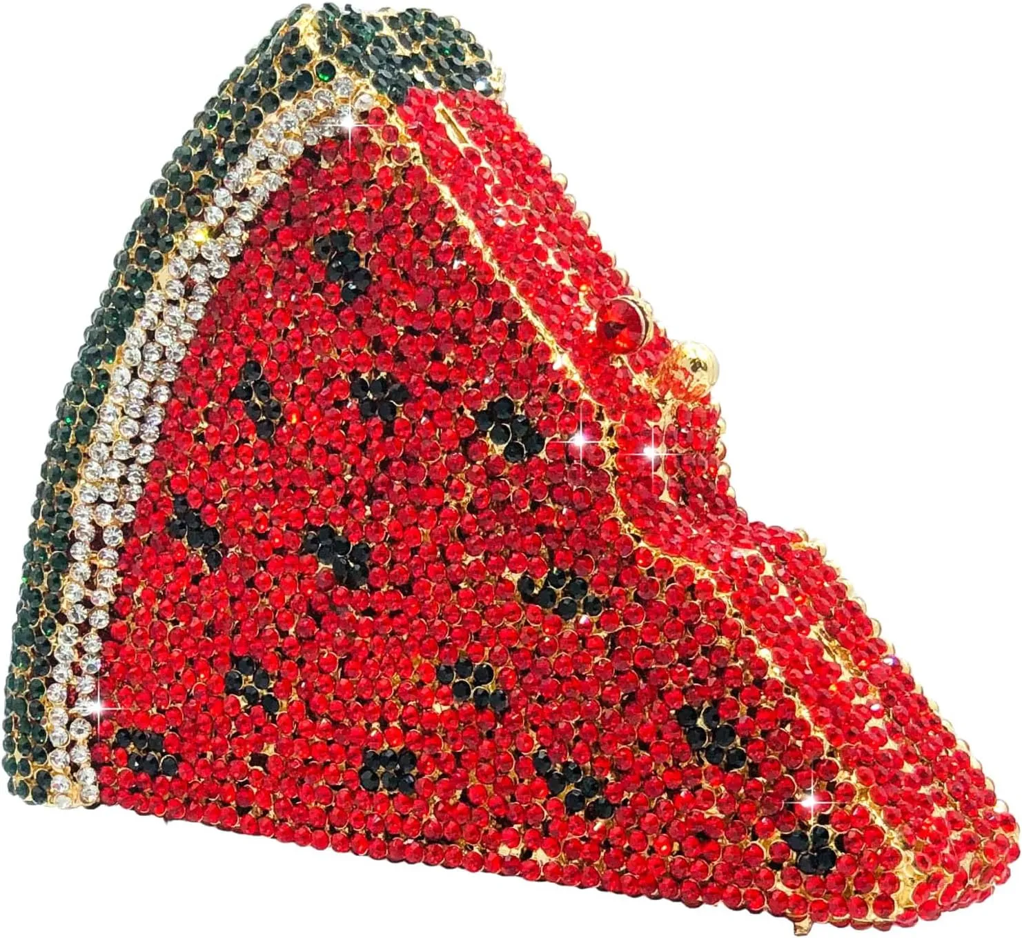 Novelty 3D Pizza Shape Women Crystal Clutch Evening Bag Party Prom Dinner Rhinestone Clutch Purses and Handbags,Mini