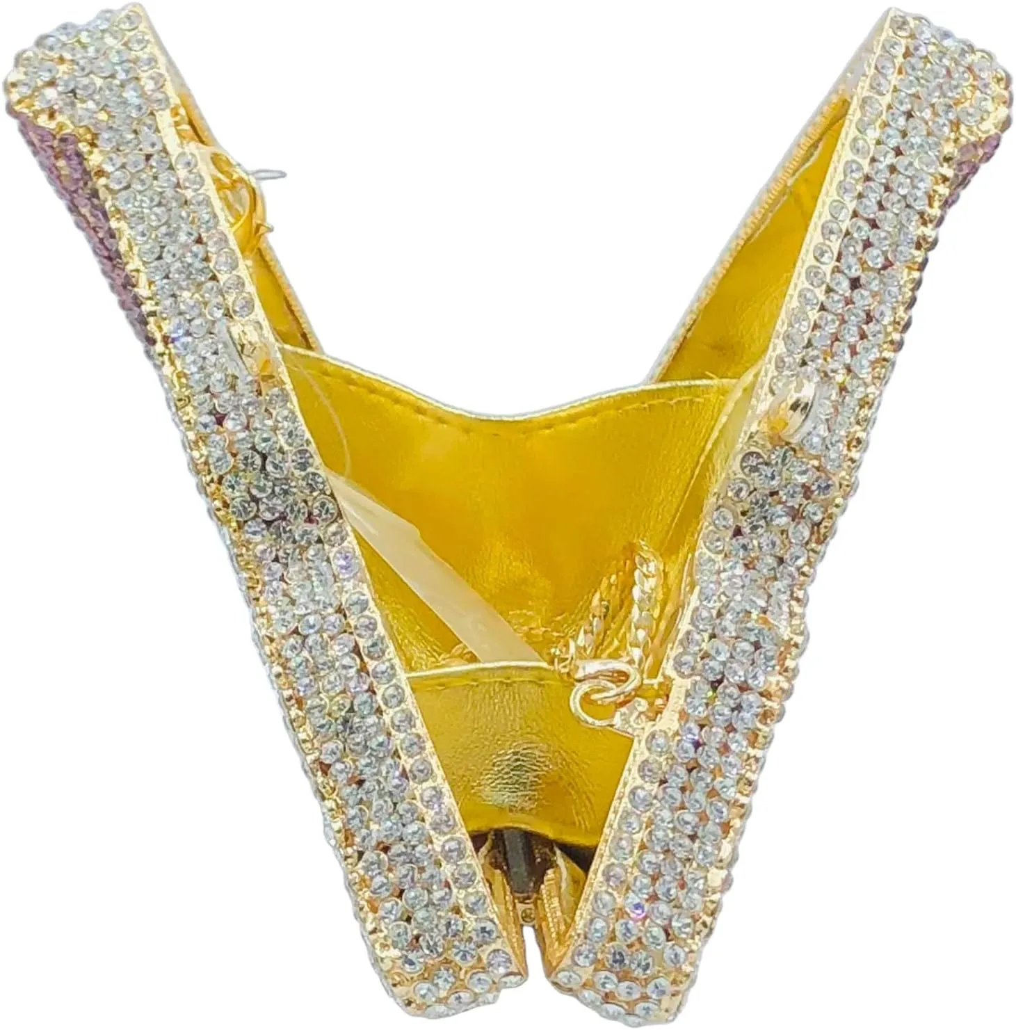 Novelty 3D Pizza Shape Women Crystal Clutch Evening Bag Party Prom Dinner Rhinestone Clutch Purses and Handbags,Mini